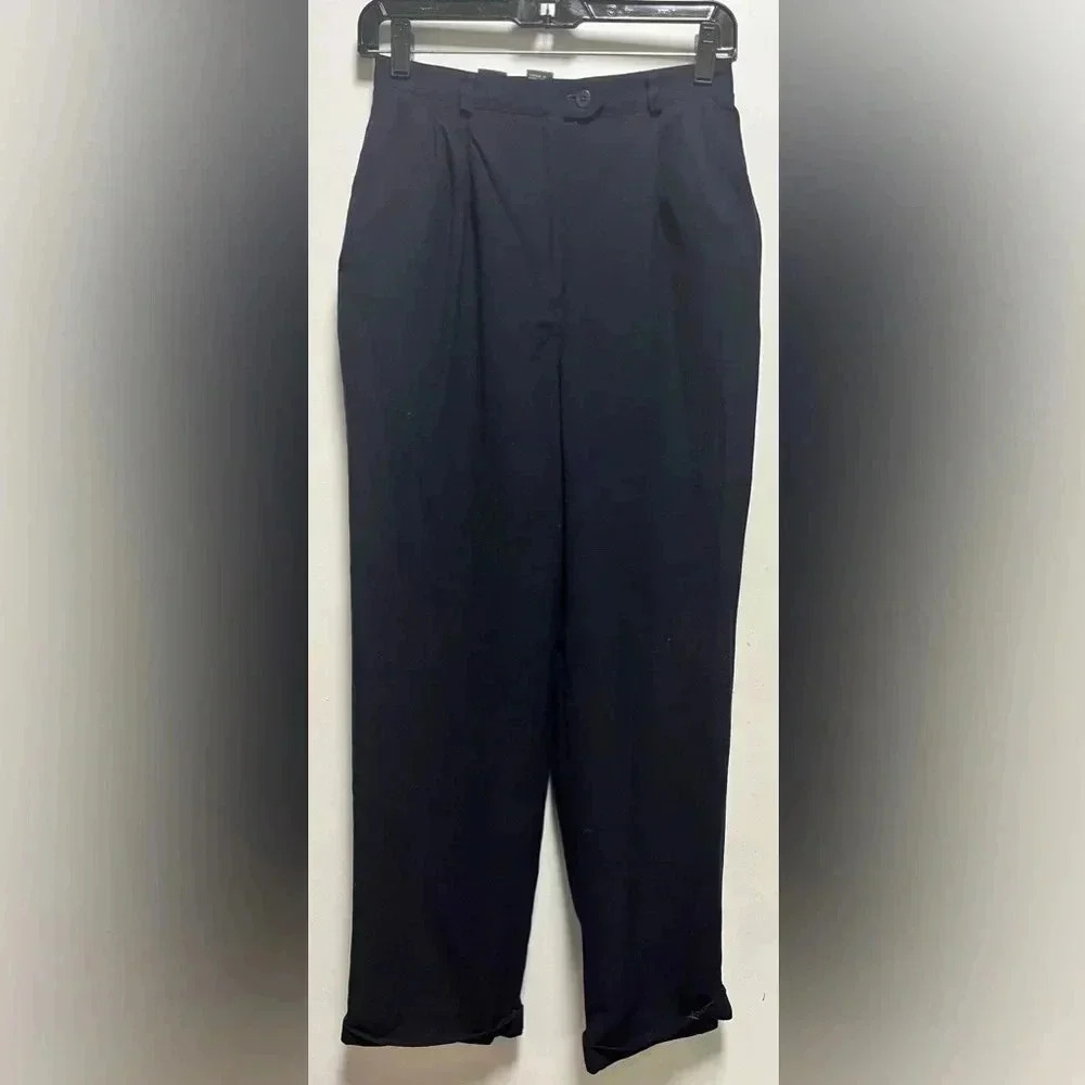 Lauren By Ralph Lauren Petite Black Lined Dress Pants Size 8P Petite USA MADE
